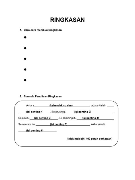 formula penulisan ringkasan