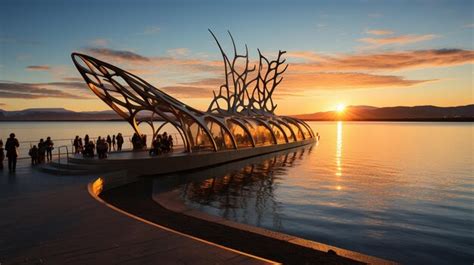 Premium AI Image | The sun voyager at sunset