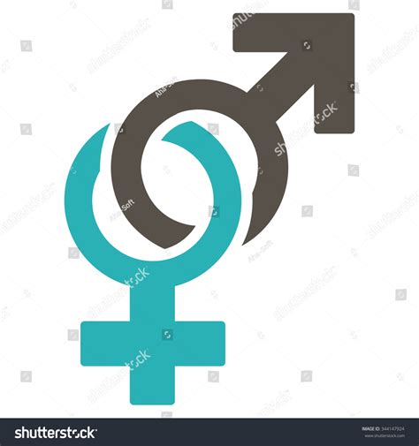 Sexual Symbols Vector Icon Style Is Bicolor Flat Symbol Grey And Cyan Colors Rounded Angles