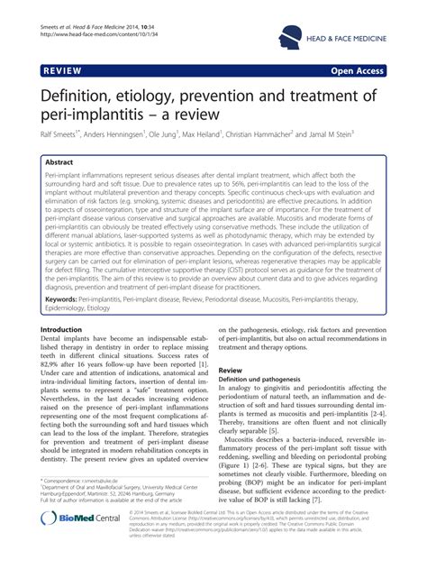 Pdf Definition Etiology Prevention And Treatment Of Peri