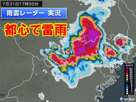 関東で大気不安定 都心で雷雨 道路冠水している所も 今夜にかけて局地的大雨に警戒気象予報士 石榑 亜紀子 2024年07月31日 日本