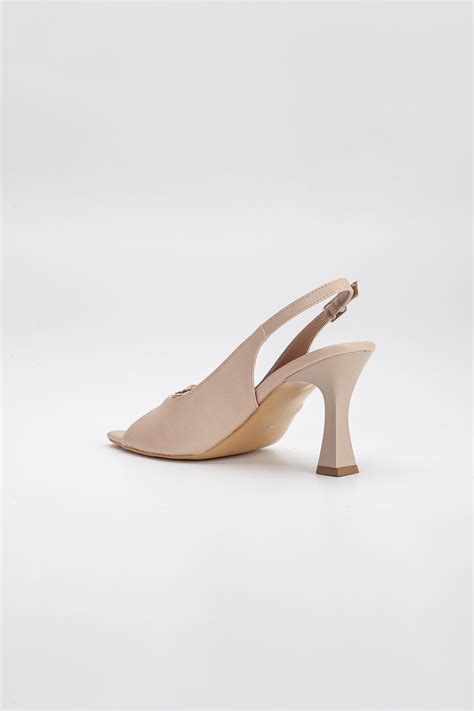 Büyük Numara Kadeh Topuk Cilt Nude Kadın Topuklu Sandalet