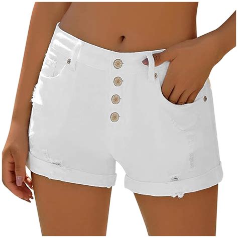 Safuny Women S Denim Hot Pants Beach Mini Shorts Jeans Pocket Teen Girls Ripped Clearance High