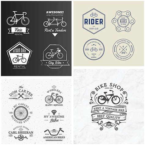 Retro Bike Logo Fix Set Vector Cgispread Free Download