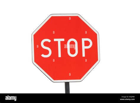 Road Sign Street Light Cloudy Sky Stop Sign Cut Out Stock Images