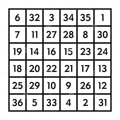 magic square  sum    sun stock vector illustration