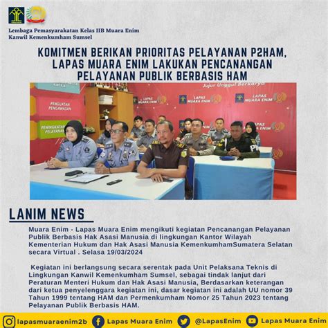 Lapas Muara Enim Lakukan Pencanangan Pelayanan Publik Berbasis Ham