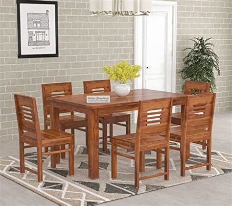 Nisha Furniture Wooden Dining Table Seater Set Six Seater Dinning