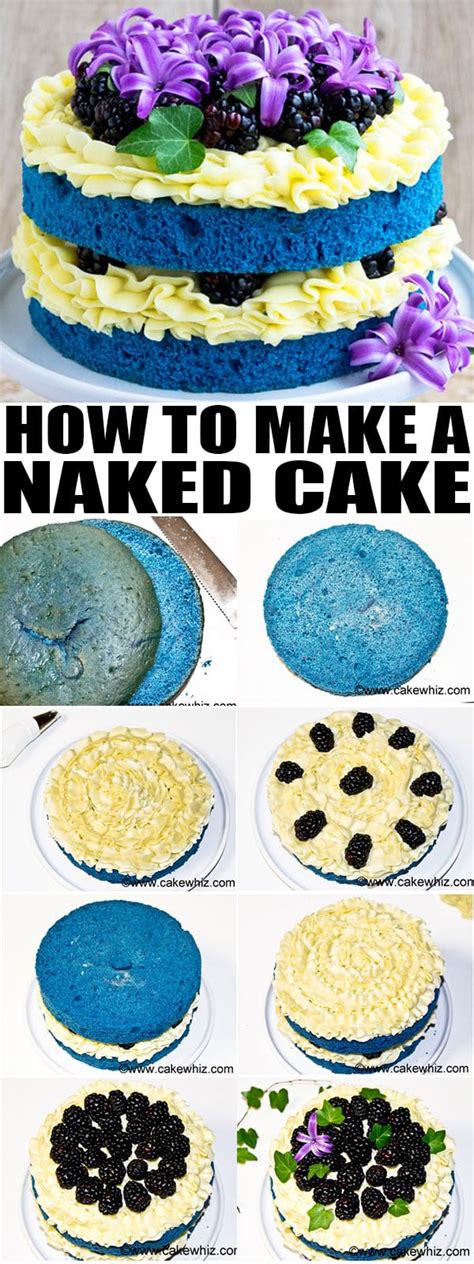 Easy Naked Cake Tutorial Blue Velvet Cake Cakewhiz