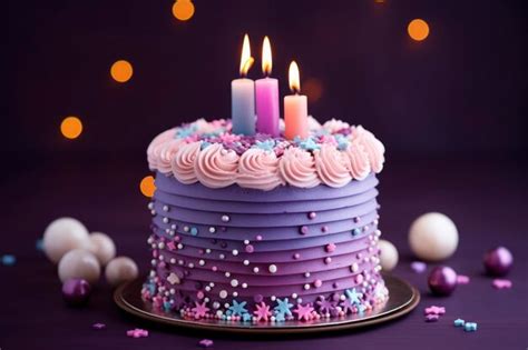 Premium Ai Image Colorful Birthday Cake