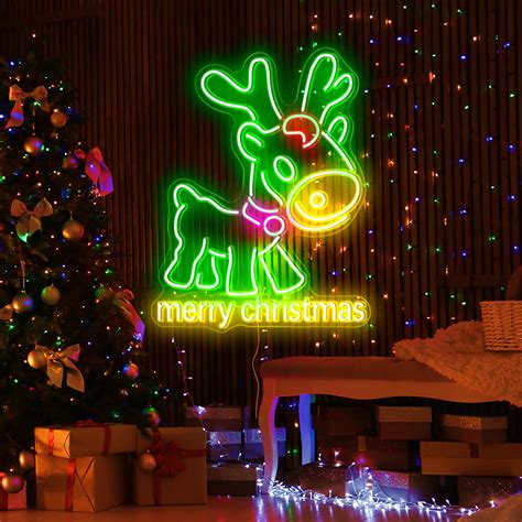 Multicolor Reindeer Neon Signbuy Creative Neon Light Signs For Xmas