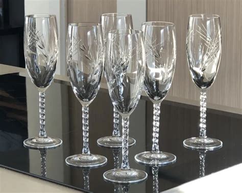 6 FLUTES À champagne CRISTAL D ARQUES modèle fleury épi taillé EUR 49