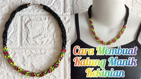 How To Make A Bead Necklace Cara Membuat Kalung Kekinian Diy Kalung