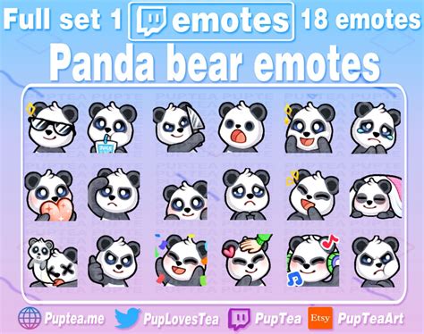 Art Collectibles Drawing Illustration X Cute Panda Bear Emotes