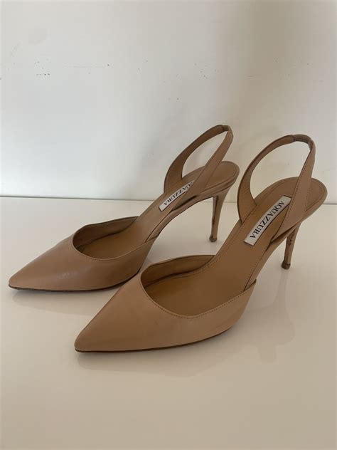 Aquazzura So Nude Leather Slingback Pumps Gem
