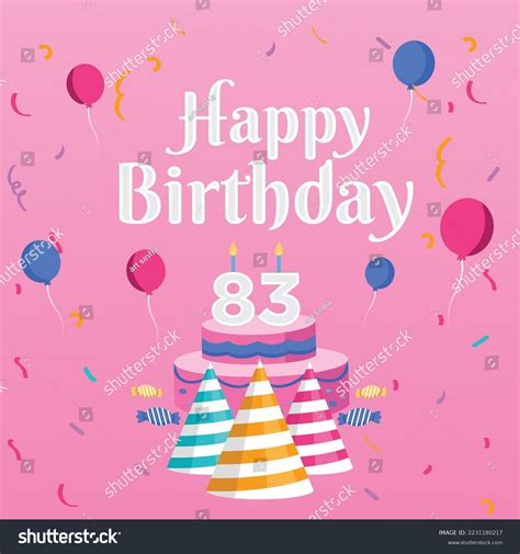 83rd Happy Birthday Wish Cake Greeting Stock Vector Royalty Free