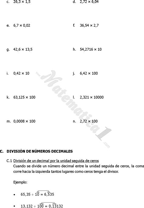 Numeros Decimales Ejercicios Resueltos Pdf