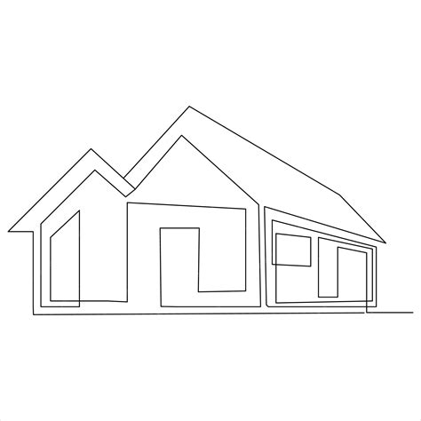 premium vector continuous   drawing  home  art drawing