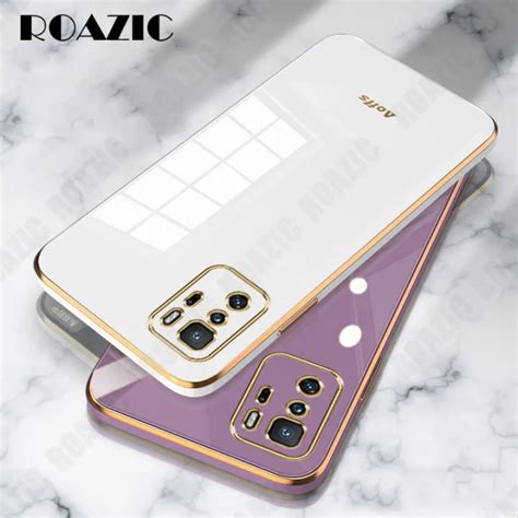 Roazic สำหรับ Xiaomi Mi Poco X3 Gt X3 Gt 5g เคสโทรศัพท์ตรง Electroplate Edge Soft ซิลิโคนคลุม