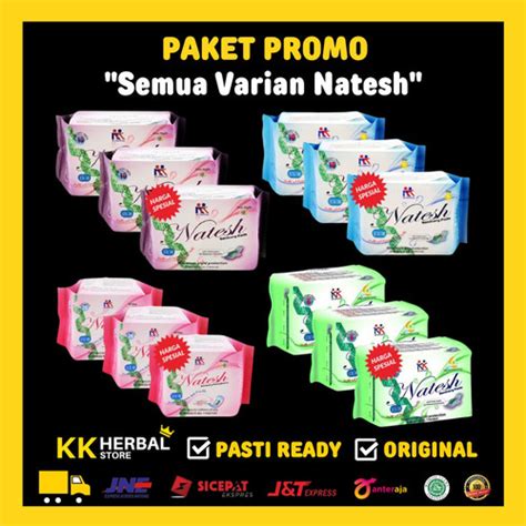 Jual Pembalut Herbal Natesh Night Ungu Sehat Herbal Paket Pack