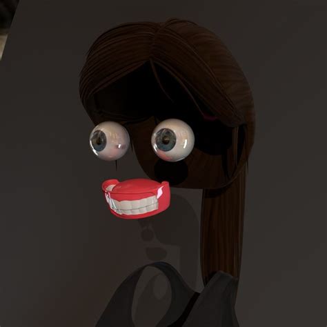 D Cartoon Brunette Girl Model TurboSquid