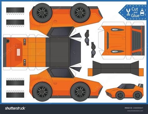 Papercraft Cars Template 600x424