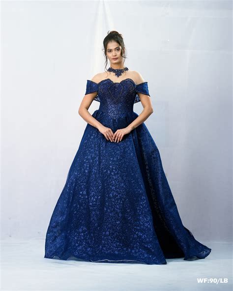 Navy Blue Embellished for Women - Pre Wedding Gowns Rental Hyderabad