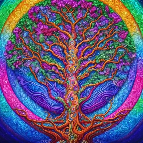 Colorful Gnarled Tree Of Life Spiral Colors In The OpenArt