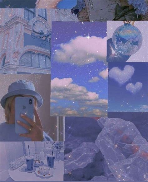 A Collage Of Photos With Clouds Stars And A Person Holding A Cell Phone