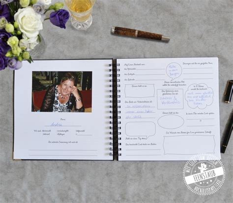 Hochzeit Gästebuch mit Namen Datum personalisiert Feenstaub SHOP