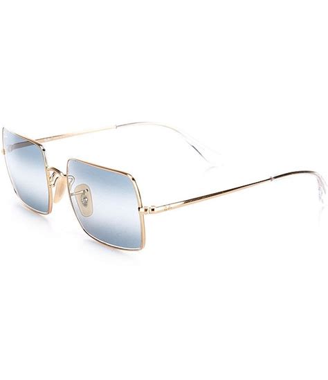 Ray Ban Icons Gold Metal Rectangle Sunglasses Dillards