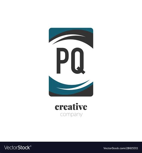 Initial Letter Pq Creative Abstract Logo Template Vector Image