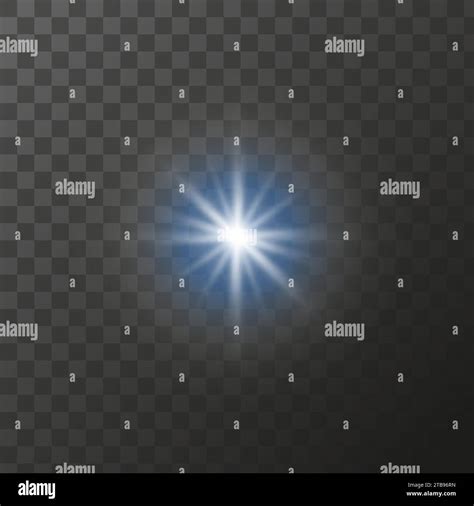 Blue Star Shining Star On Transparent Background Bright Blue Light