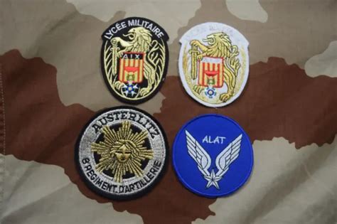 LOT 4 ÉCUSSONS militaire patch armée insigne artillerie ALAT Lycée