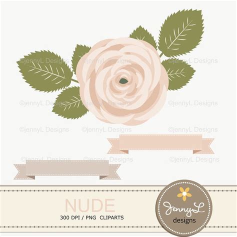 Nude Digital Paper Cream Beige Rose Flower Clipart For Etsy
