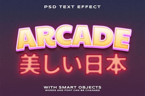 Efecto De Texto Editable Psd Arcade Archivo Psd Premium