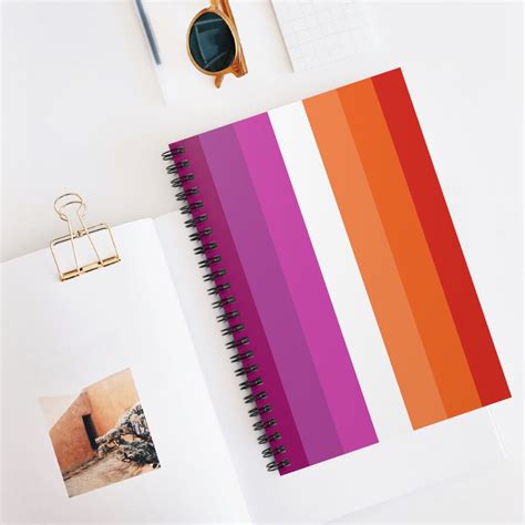 Lesbian Pride Flag Spiral Notebook Lgbtqia Home Decor Inclusive Housing Items Queer Owned
