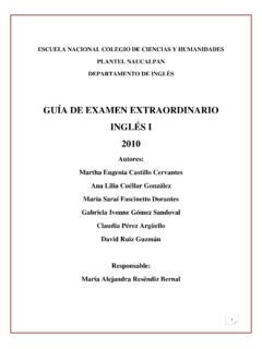 GUÍA DE EXAMEN EXTRAORDINARIO INGLÉS I 2010 gu 205 a de examen