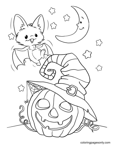 70 Halloween Bats Coloring Pages - ColoringPagesOnly.com