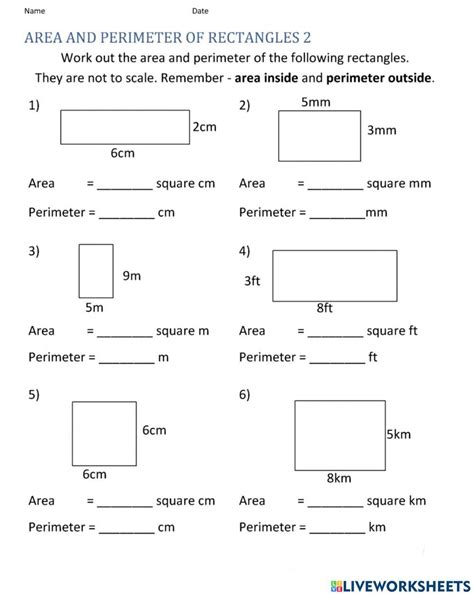 Math Worksheets For 5th Grade Area And Perimeter