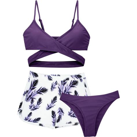 Ztkwd Girls Swimsuit Bathing Suits Piece Twist Cross Tropical Floral Bikini Sets With Cover Up