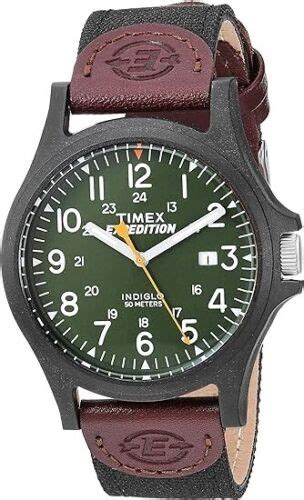 Timex Men S Expedition Watch TWF3C8430 20mm Genuine Leather Fabric