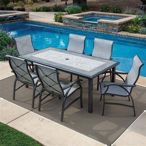 Sunvilla Santa Fe Piece Sling Dining Patio Set Cover Costco Uk