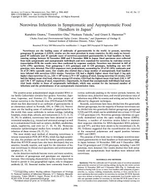 Fillable Online Jcm Asm Norovirus Infections In Symptomatic And