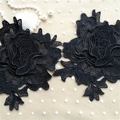 Black Rose Applique Etsy