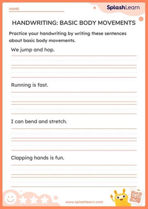 Handwriting Basic Body Movements Worksheet