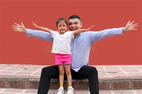 Single Dad Plays With His 3 Year Old Brunette Latina Daughter They Cuddle And Show Their Love