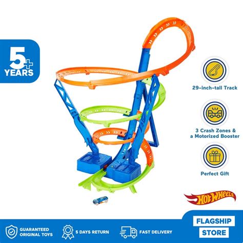 Jual Hot Wheels Spiral Race Track With Motorized Booster Mainan Trek Mobil Balap Shopee