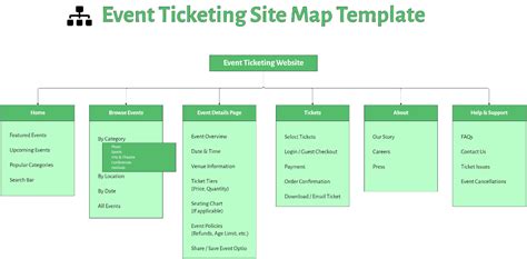 event ticketing site map template  edit