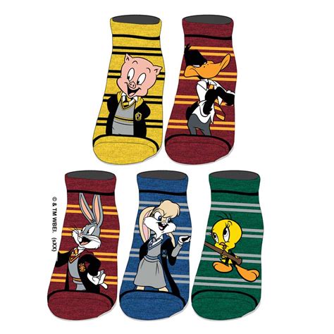 Bioworld Merchandising Looney Tunes Characters 5 Pair Ankle Socks